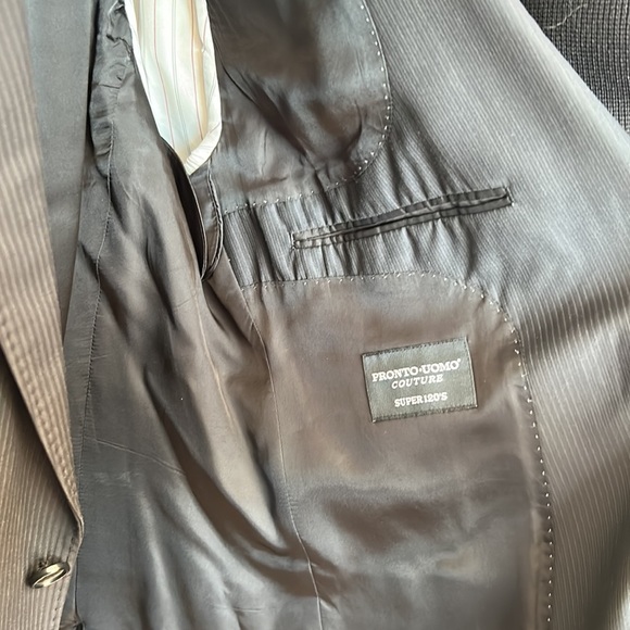 Pronto Uomo Couture Black Pinstripe Suit - Picture 8 of 9